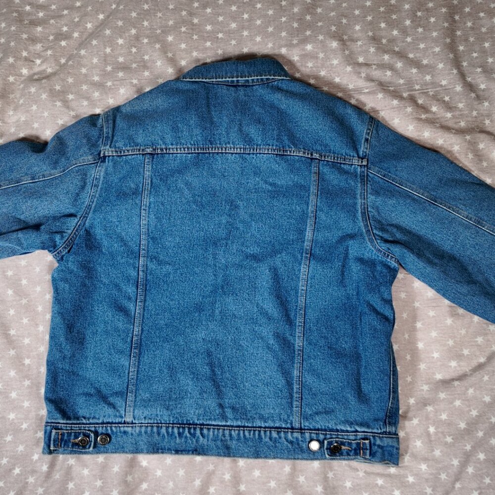 🔥 Vintage Wrangler Blanket-Lined Denim Trucker Jacket - Large 🔥 - Picture 7 of 10